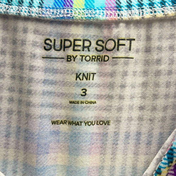 Torrid Black White Multicolor Houndstooth Checked Babydoll Tank Top Sz 3X - Picture 3 of 6